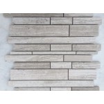 Haisa Light Mini Planking Honed Limestone Mosaic